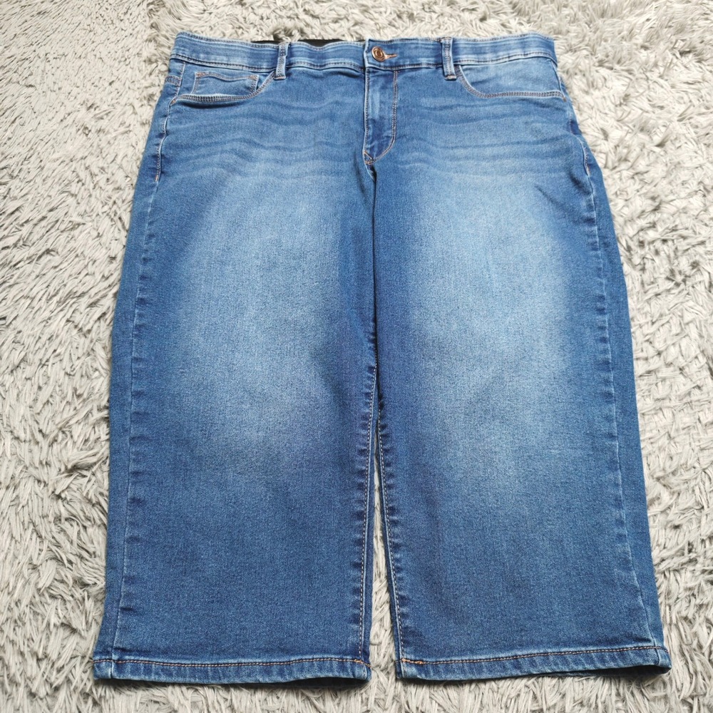 Angels Everluxe Sculpt Capri Jeans Womens 16 16/33 Blue Denim High Rise Stretch